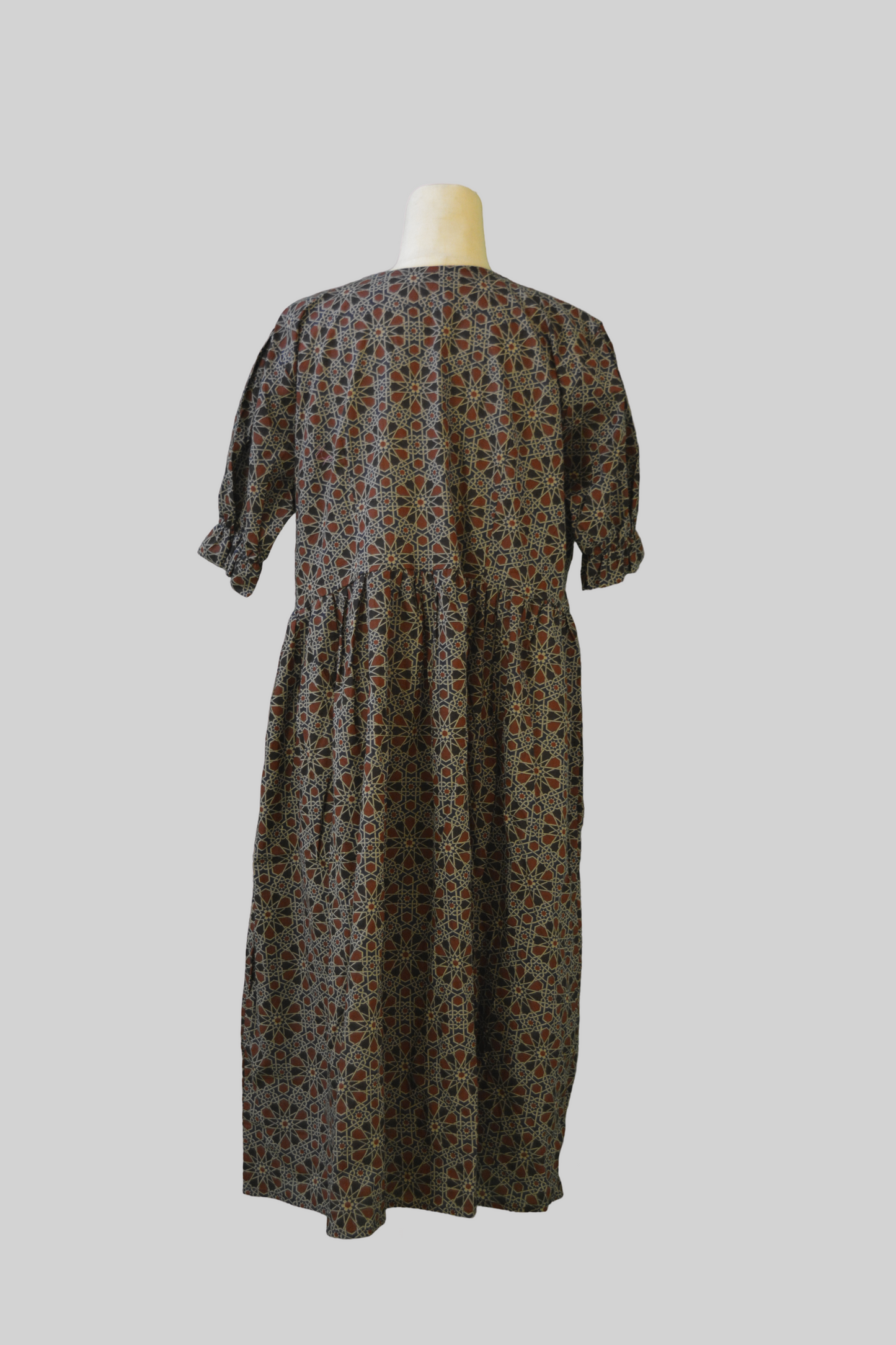 100% Cotton Women Brown Knee Length Dress